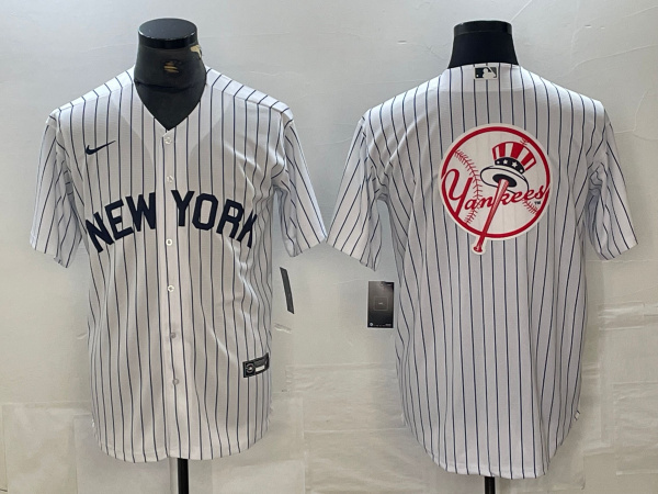 Men's New York Yankees Team Big Logo White Cool Base Stitched Baseball Jersey Men's New York Yankees Team Big Logo White Cool Base Stitched Baseball Jersey